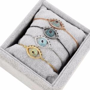 Pave Crystal Evil Eye Tennis Bracelet